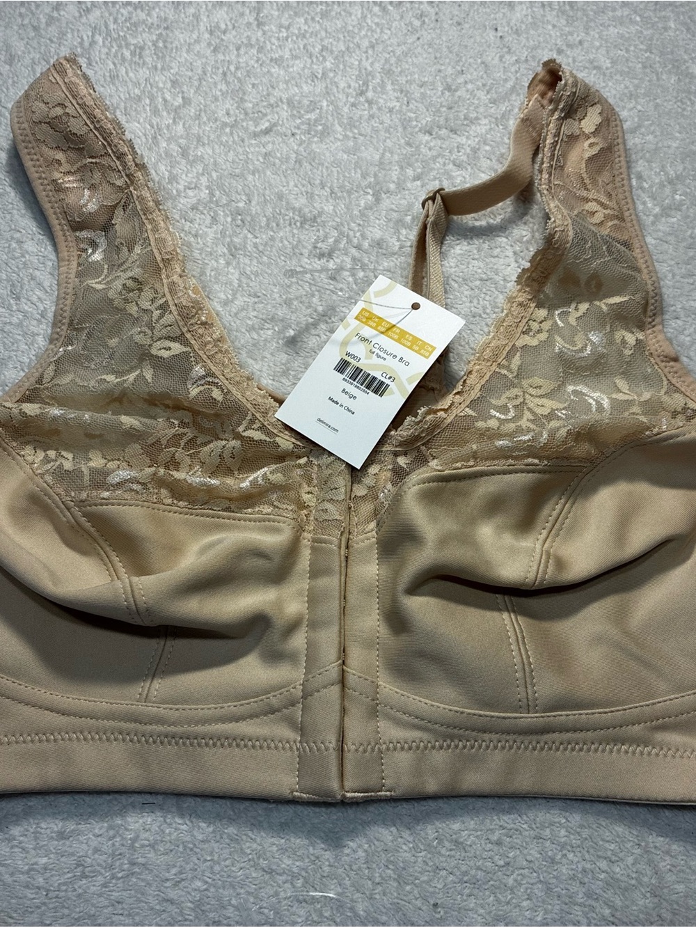 Lace-Detail Wireless Comfort Bra in Nude